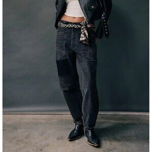 Free People Moxie Low Slung Barrel Jeans Womens 31 Contemporary Boho Grunge